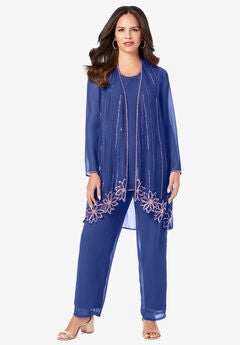 Floral Beaded Pant Set