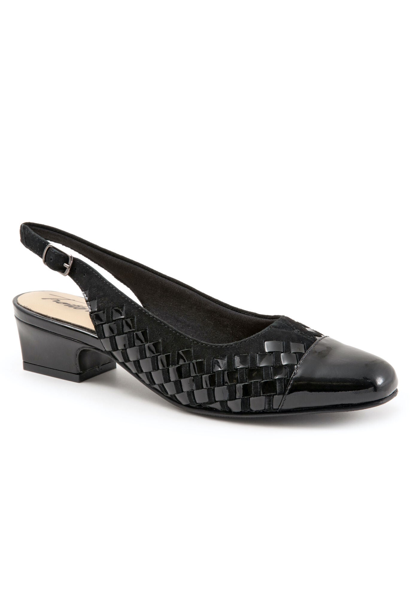 Dea Woven Cap Toe Pump, BLACK SUEDE PATENT, hi-res image number 0