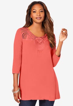 Lace Embellished Swing Ultra Femme Top