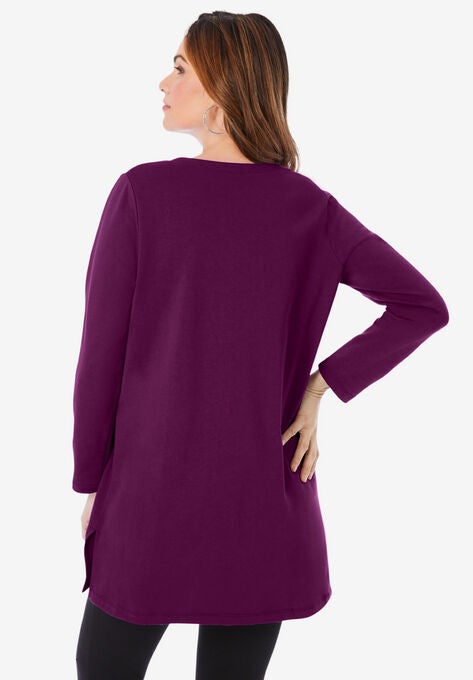 Crisscross Sweatshirt Tunic, , on-hover image number null