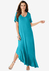 Ruffle-Hem Maxi Dress, DEEP TURQUOISE, hi-res image number null