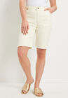 Curvie Fit Denim Shorts, IVORY, hi-res image number null