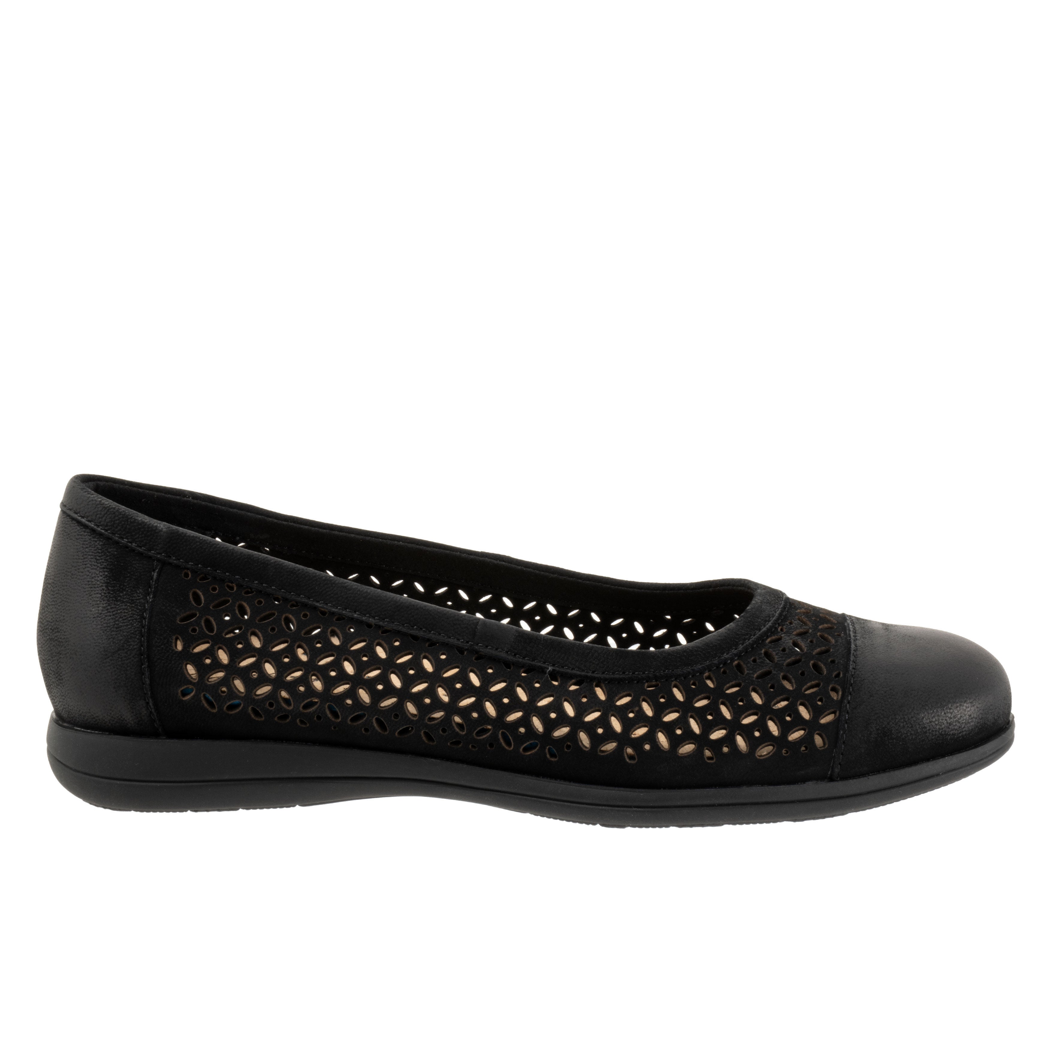 Delmara Flat, BLACK NUBUCK PERF, alternate image number 4