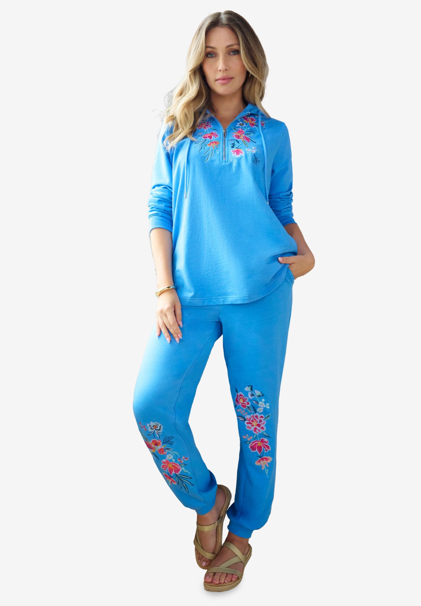 Embroidered French Terry Hoodie, HORIZON MULTI EMBROIDERY, hi-res image number 0