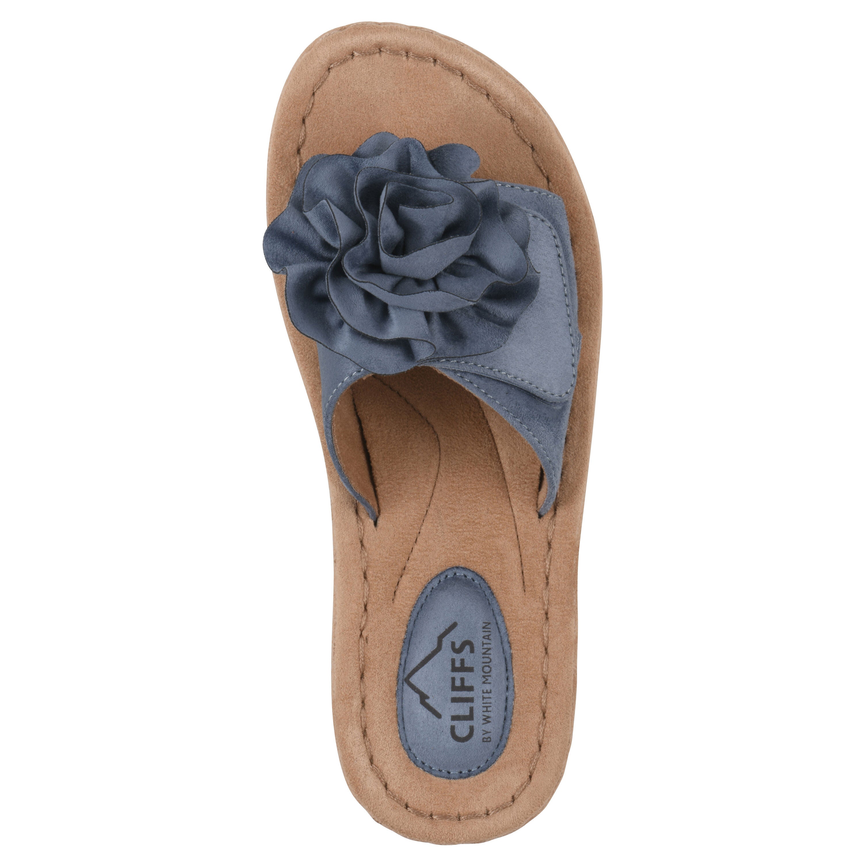 Casmyn Floral Mini Wedge Sandal, PERIWINKLE FABRIC, alternate image number 4