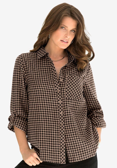 Frankie Big Shirt, BROWN SUGAR PLAID, hi-res image number null