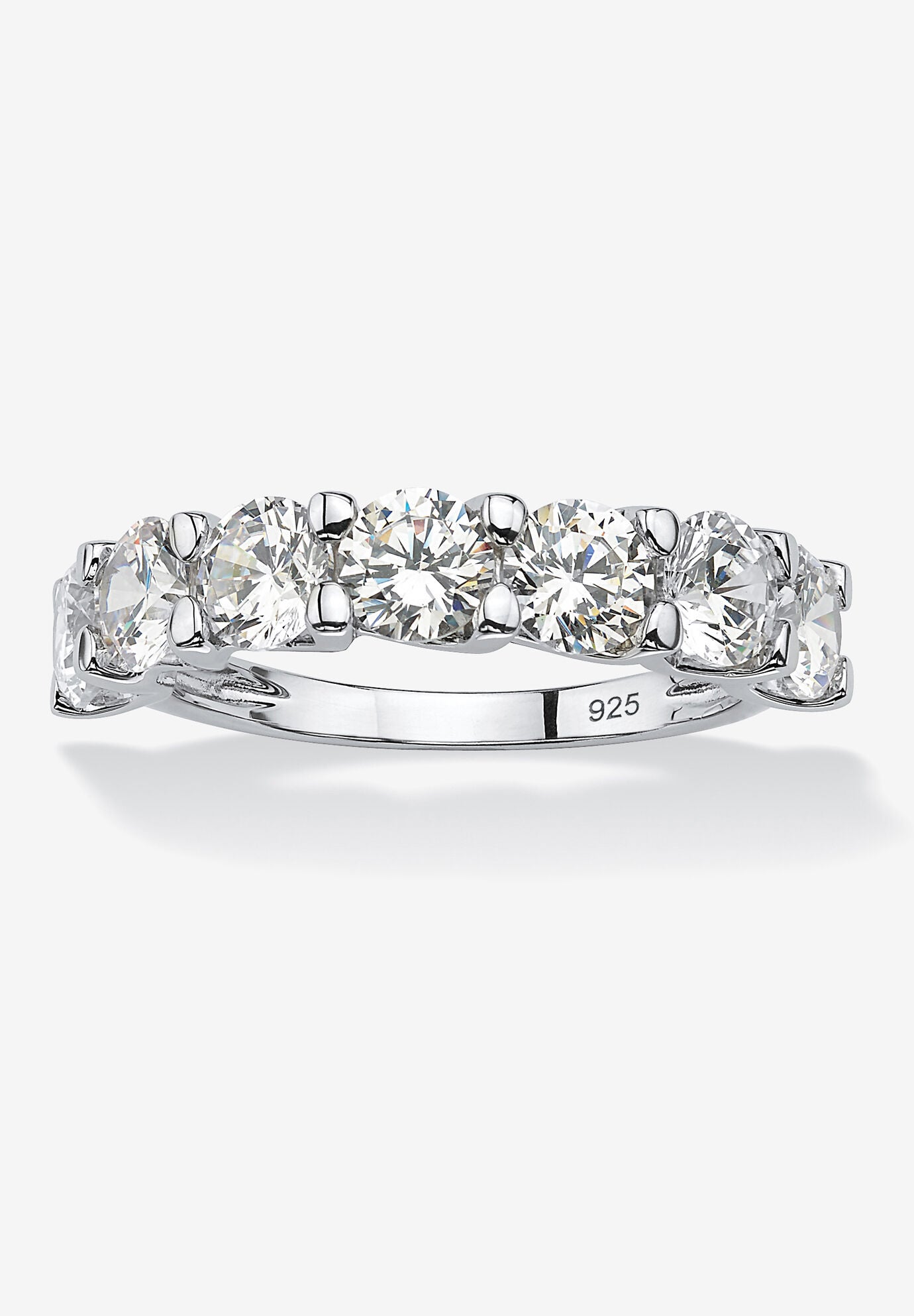 3.50 Ctw Cubic Zirconia Anniversary Ring In Platinum-Plated Sterling Silver