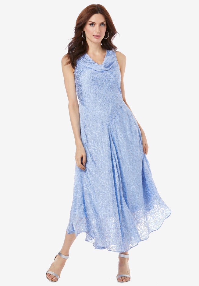 Sleeveless Burnout Gown, PALE BLUE BURNOUT BLOSSOM, hi-res image number null