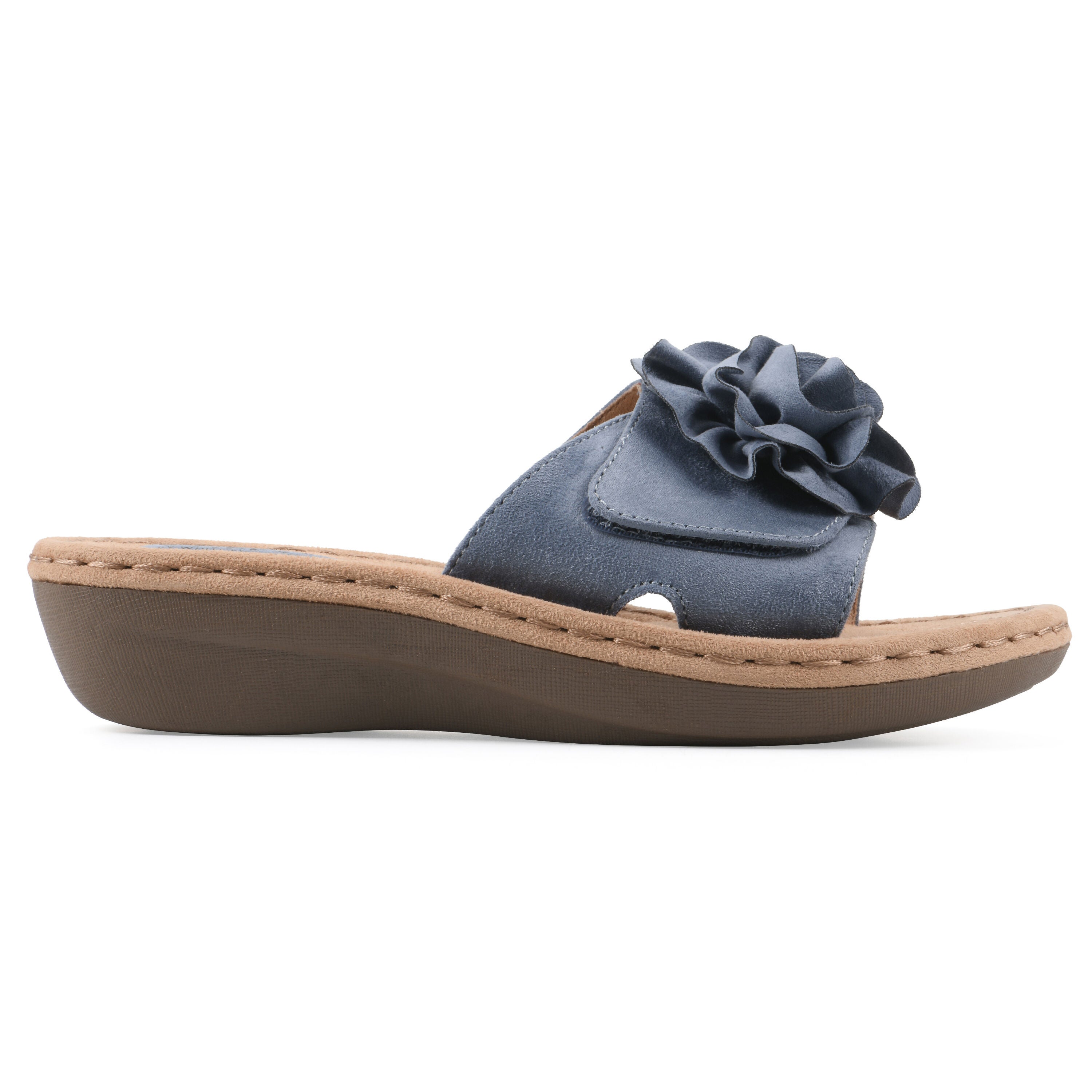 Casmyn Floral Mini Wedge Sandal, PERIWINKLE FABRIC, alternate image number 2