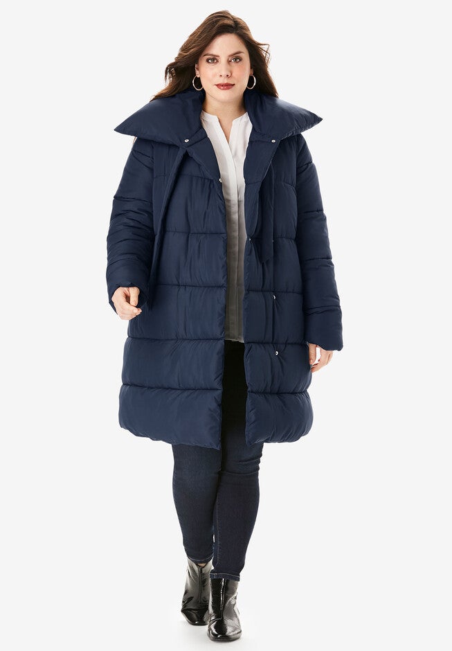 High Collar Puffer Coat, , alternate image number null