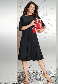Velour Swing Drape Dress