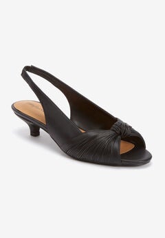 Black Slingback Block Heels