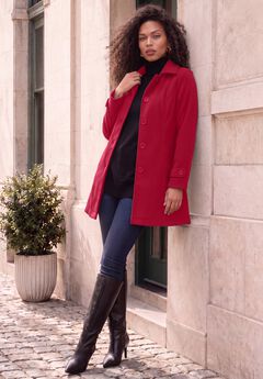 Plus Size Button Up Fleece Jacket