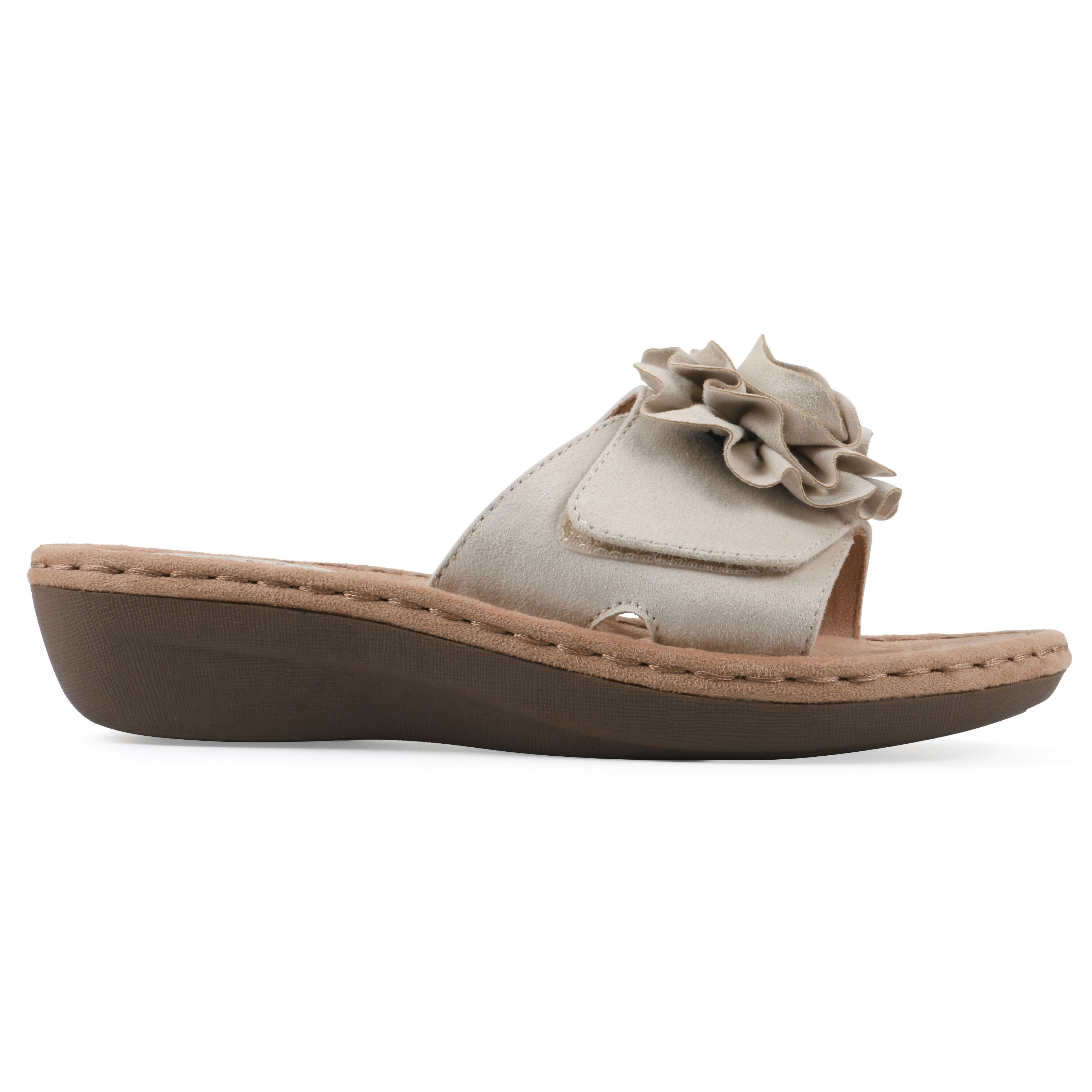 Casmyn Floral Mini Wedge Sandal, OFF WHITE FABRIC, alternate image number 2