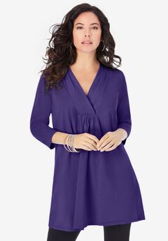V Neck Shirred Ultimate Tunic