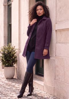 Plus Size Button Up Fleece Jacket
