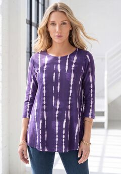 Plus Size Ultimate Three Quarter Sleeve Swing Tee