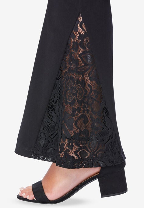Lace-Inset Essential Stretch Yoga Pant, , alternate image number null