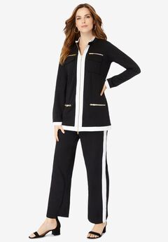 Side Stripe French Terry Pull On Pant Set