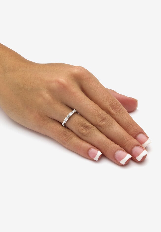 2.06 Cttw. Cubic Zirconia Sterling Silver Solitaire 2-Piece Wedding Ring Set, , alternate image number 5