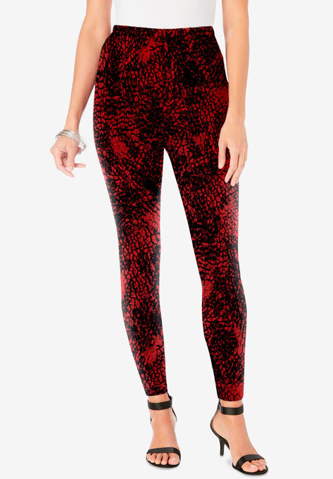 Ankle-Length Essential Stretch Legging, VIVID RED REPTILE, hi-res image number null