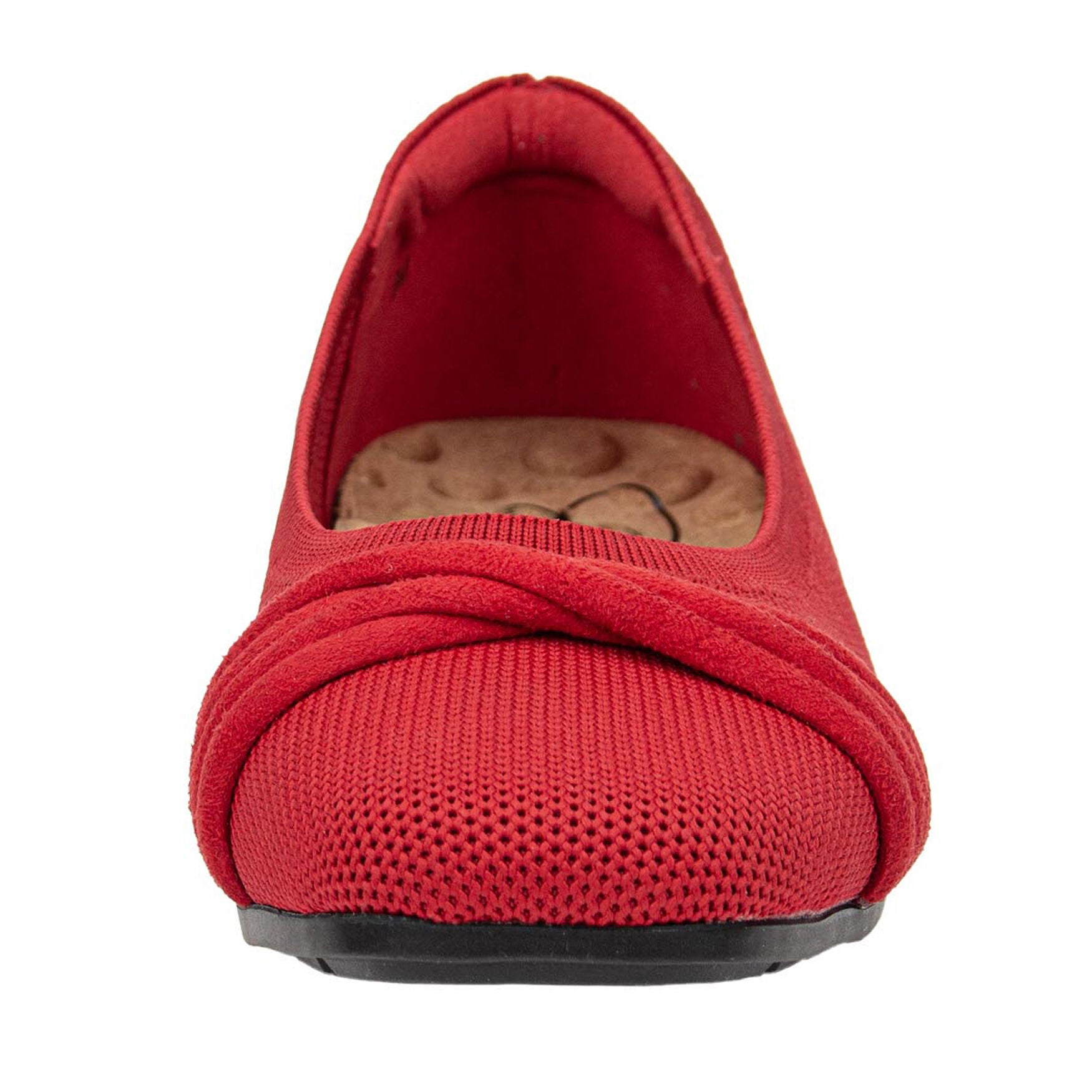Nissa Square Toe Stretch Knit Flat, RED KNIT, alternate image number 5