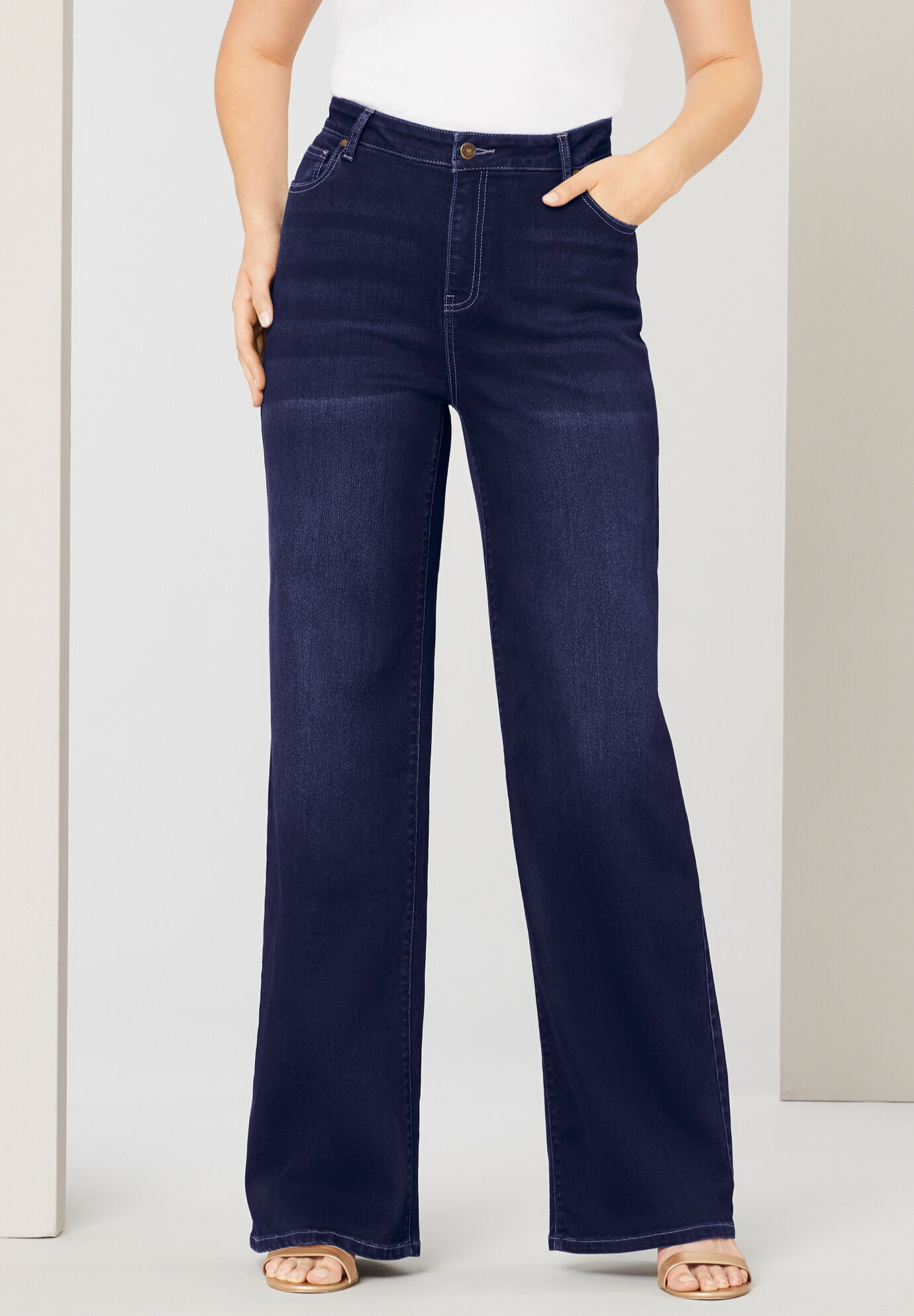 Wide-Leg Jean With Invisible Stretch By Denim 24/7 | Roaman's