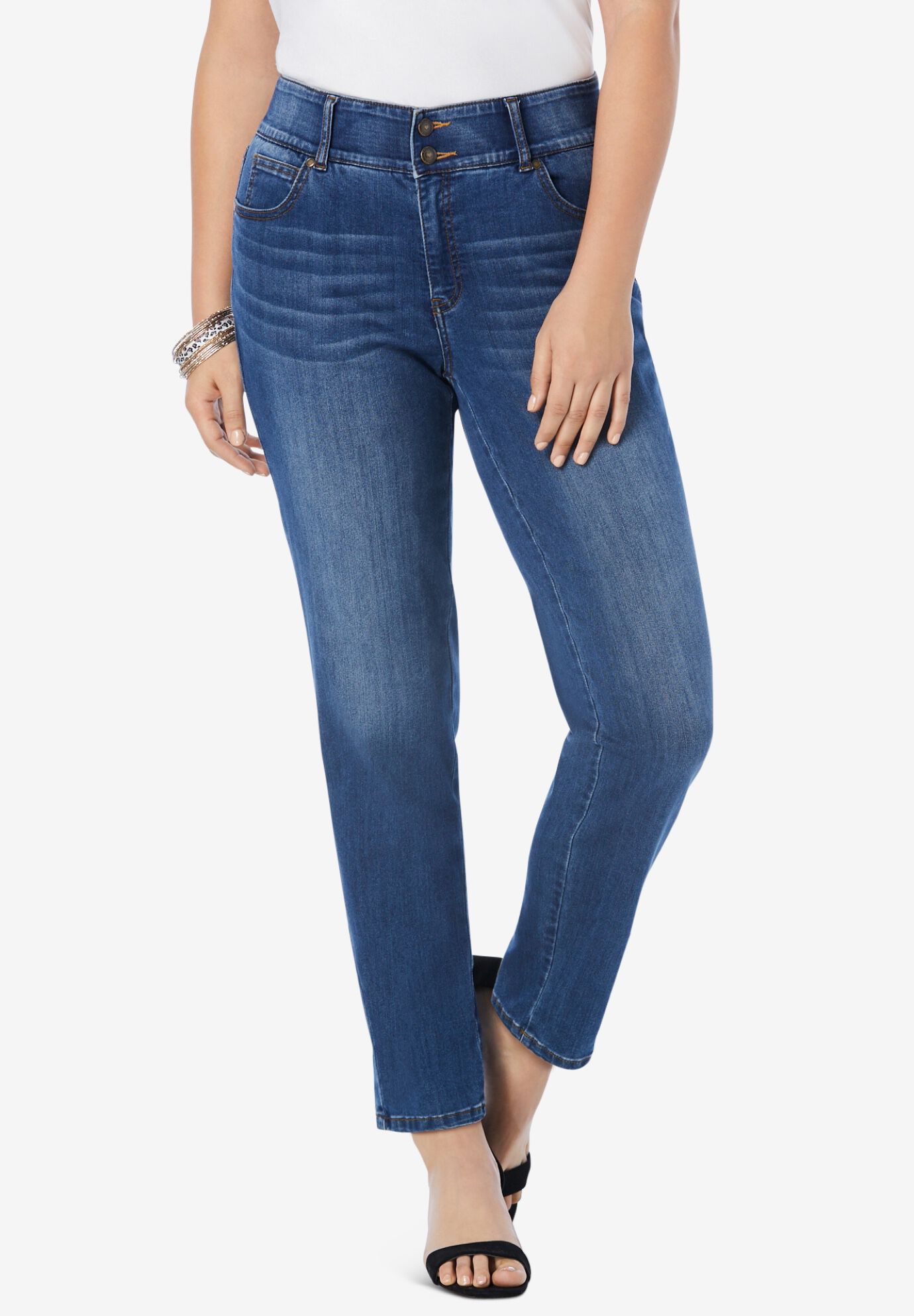 straight leg jeans for curvy