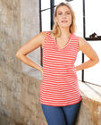 V-Neck One + Only Tank Top, RED IVORY STRIPE, hi-res image number null