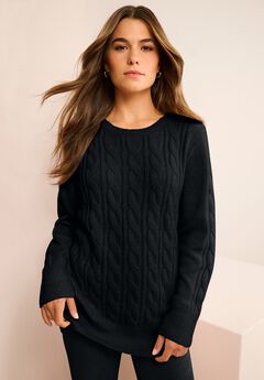 Plus Size Cozy Cable Sweater Tunic