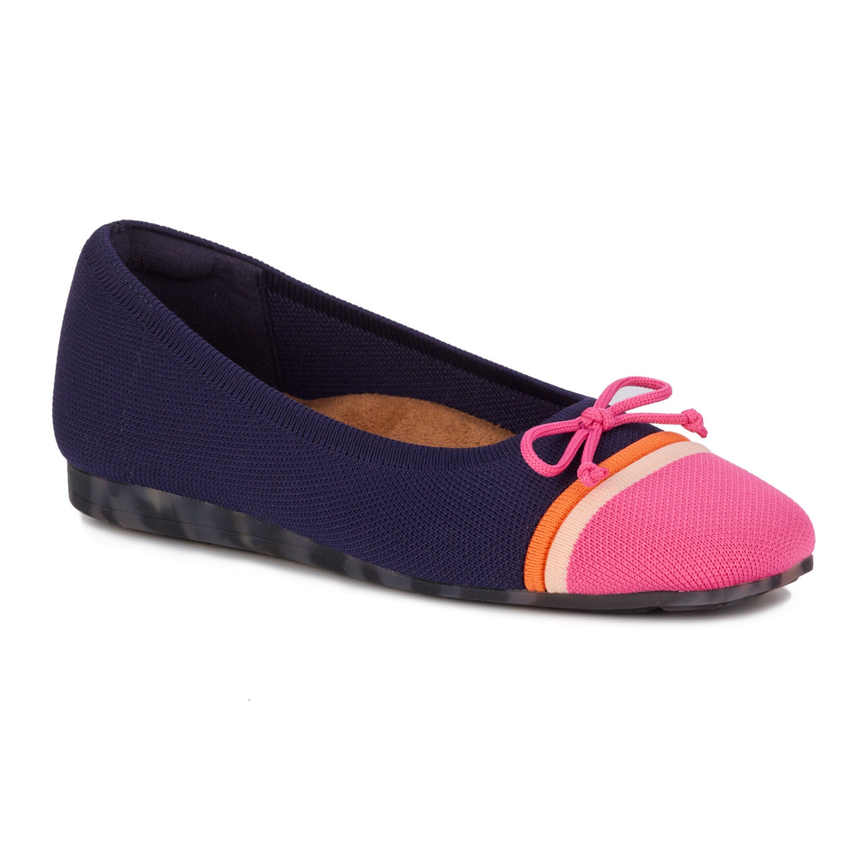 Noelle Knit Flat, NAVY PINK KNIT, hi-res image number 0