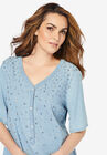 Embellished Denim Shirtdress, , alternate image number null
