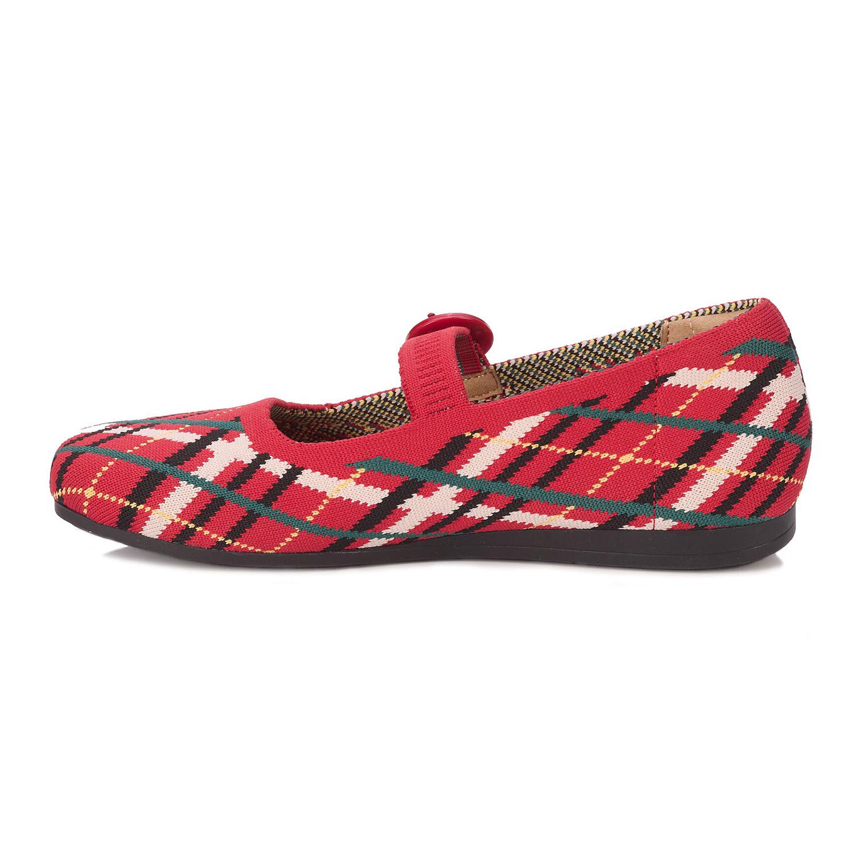 Naomi Mary Jane Stretch Flat, TARTAN PLAID, alternate image number 3