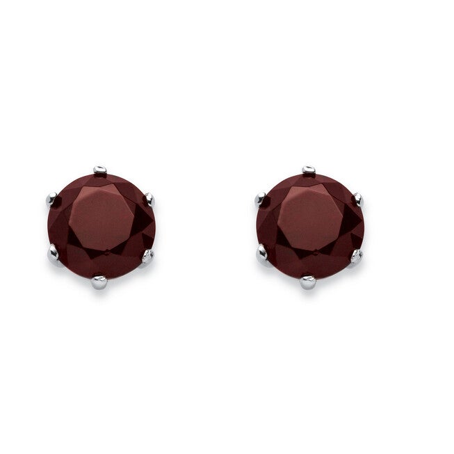 Birthstone .925 Sterling Silver Stud Earrings, JANUARY, hi-res image number 0