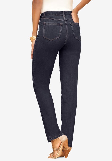 Straight-Leg Jean with Invisible Stretch by Denim 24/7, DARK WASH, hi-res image number null
