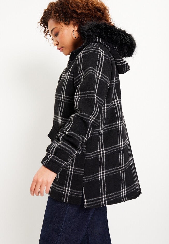 Plaid Hooded Jacket, , alternate image number null