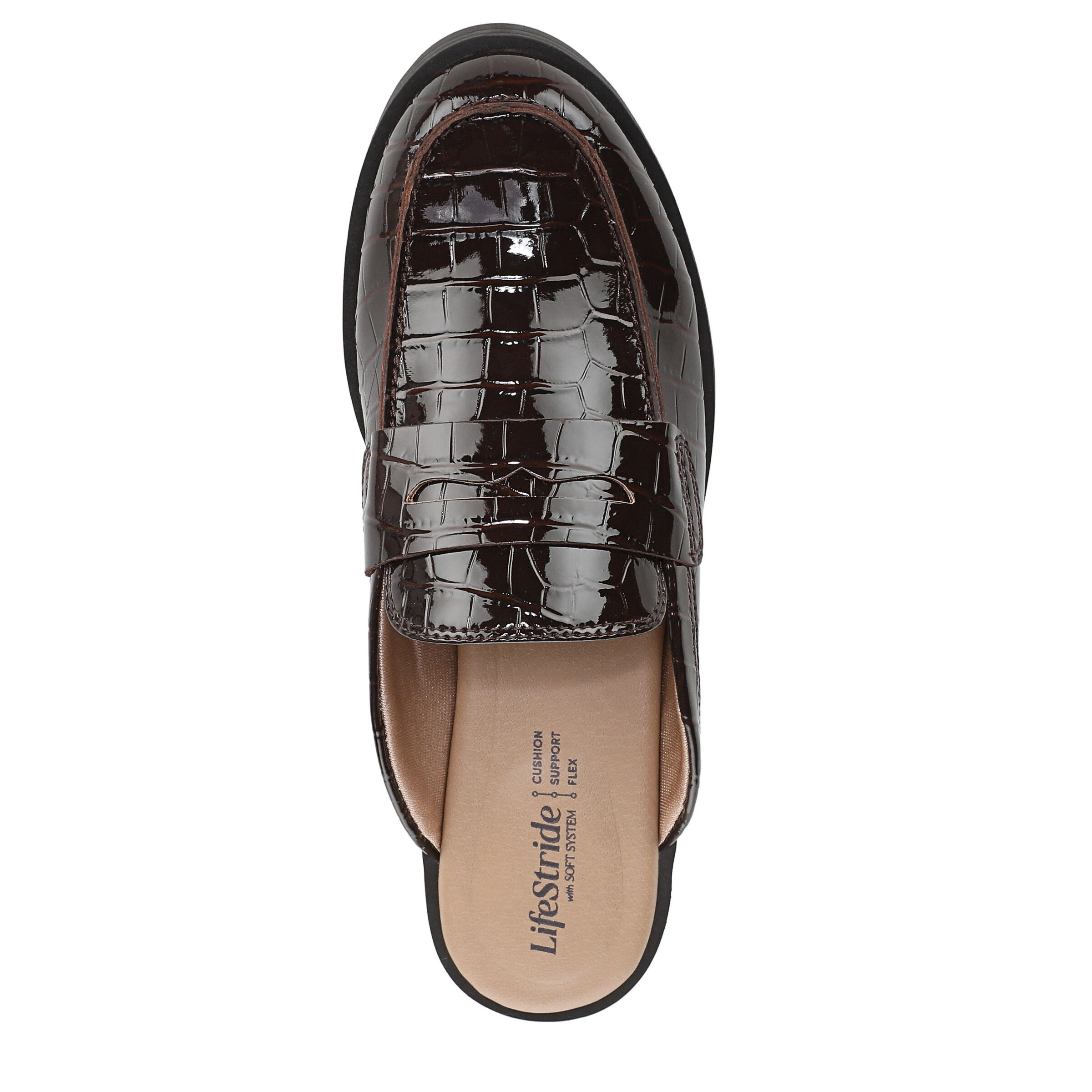 London Slip-On Mule Loafer, DARK BROWN CROC, alternate image number 6