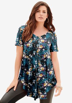 Ultra Drape V Neck Swing Tunic