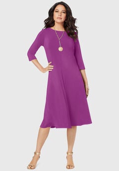 Ultrasmooth® Fabric Boatneck Swing Dress