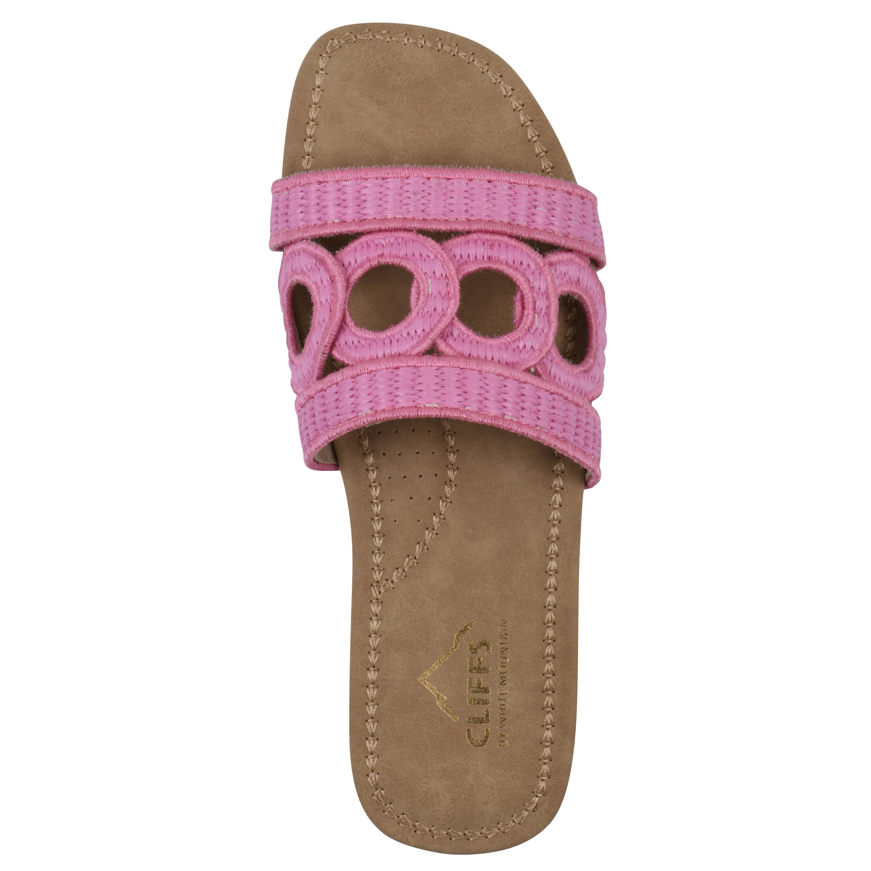 Fraly Slide Sandal, FUCHSIA RAFFIA, alternate image number 4