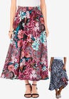 Reversible Georgette Skirt, PINK PAISLEY GARDEN, hi-res image number null