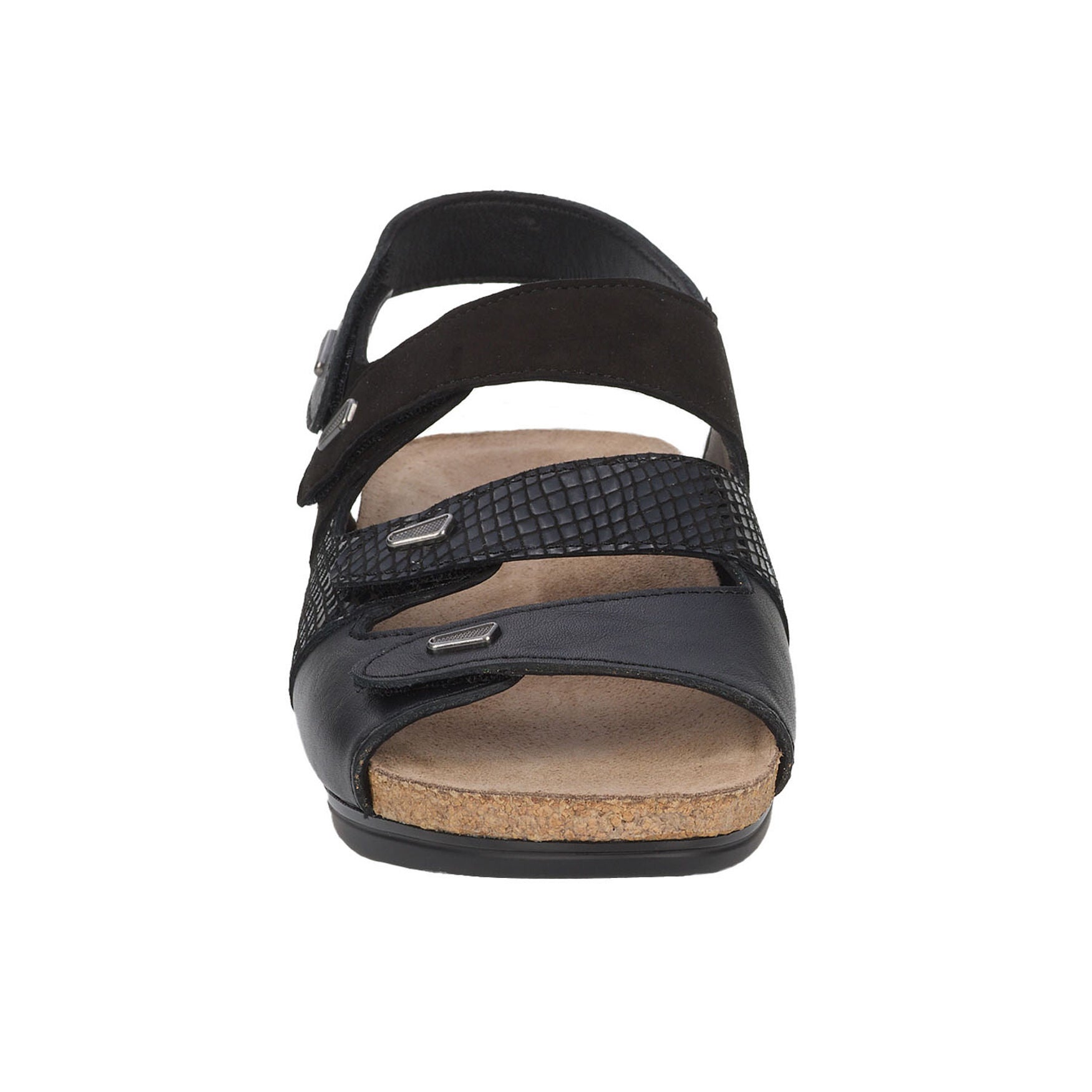Margo Three Strap Sandal, BLACK, alternate image number 3