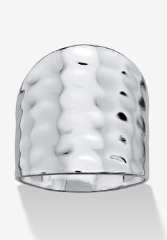 .925 Sterling Silver Hammered-Style Band Ring