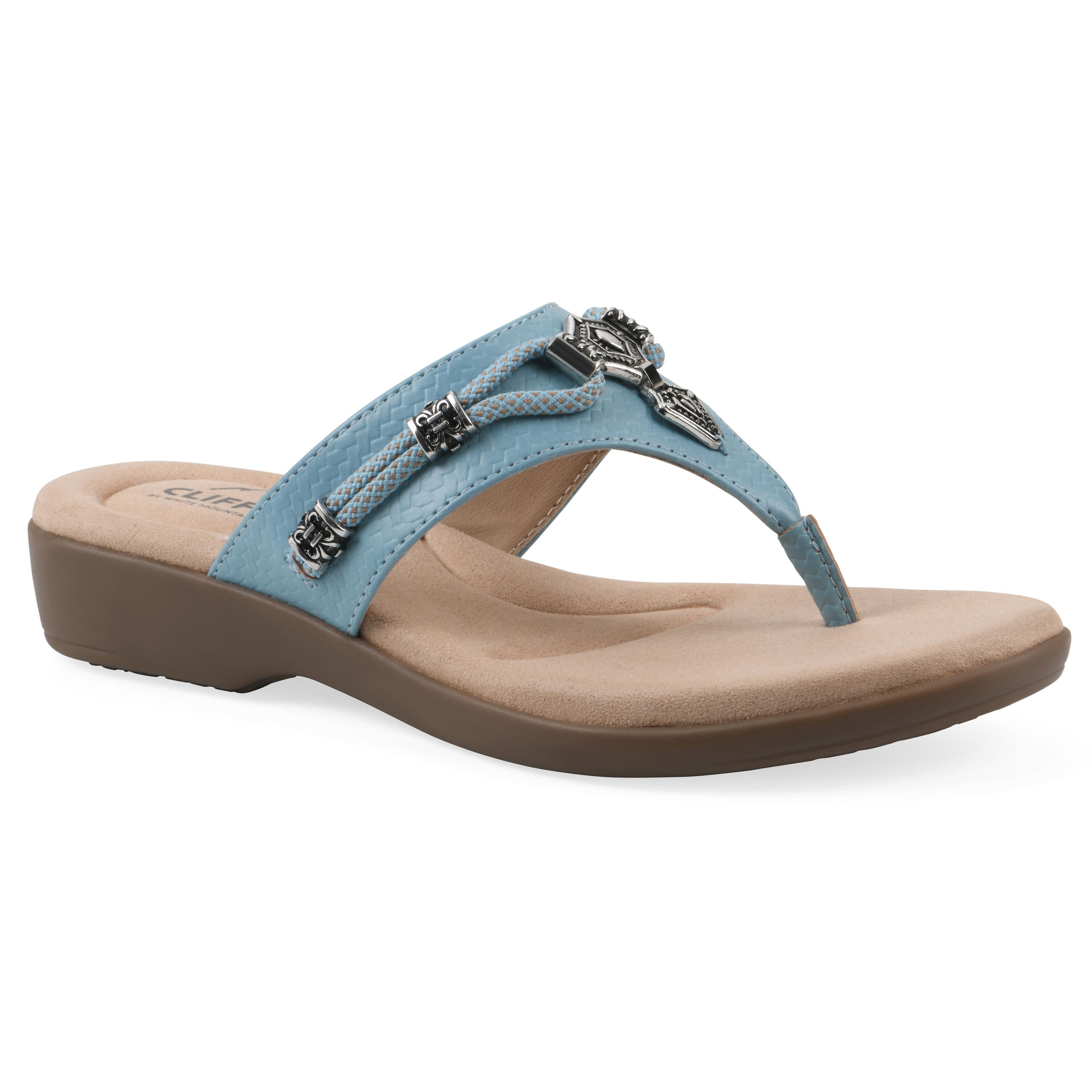 Bainah Thong Sandal, TURQUOISE WOVEN, hi-res image number 0