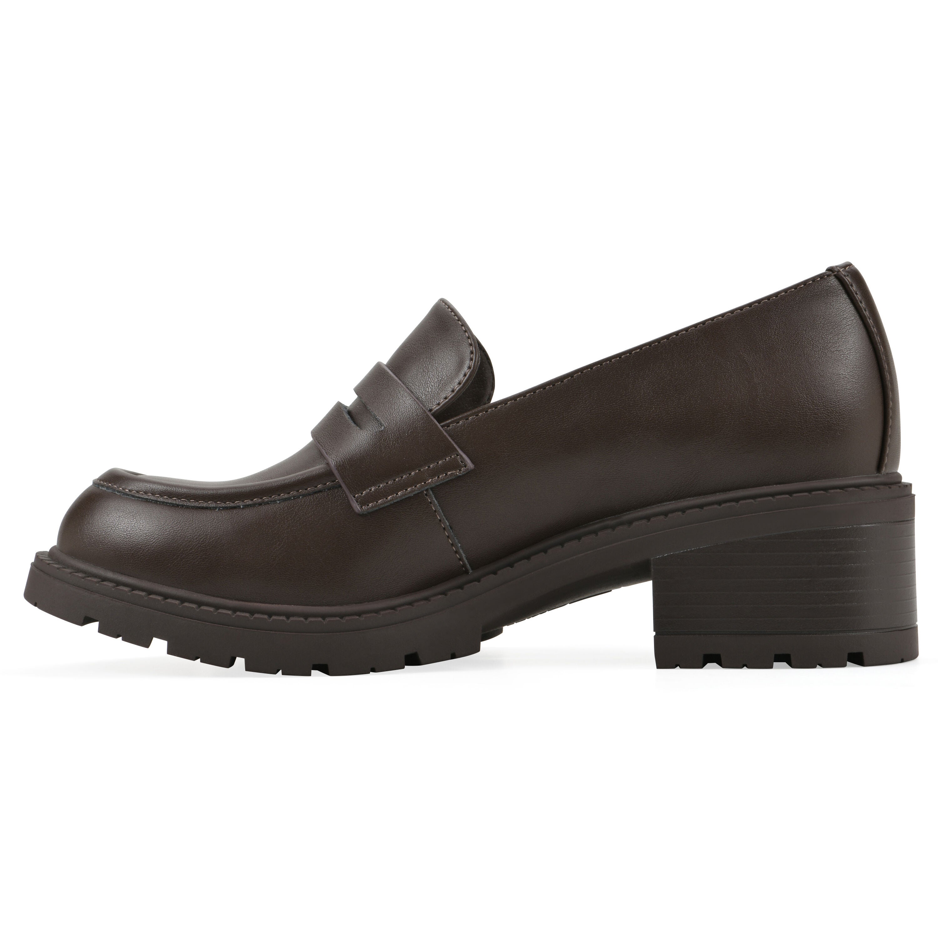 Brigetty Heeled Penny Loafer, BROWN SMOOTH, alternate image number 3