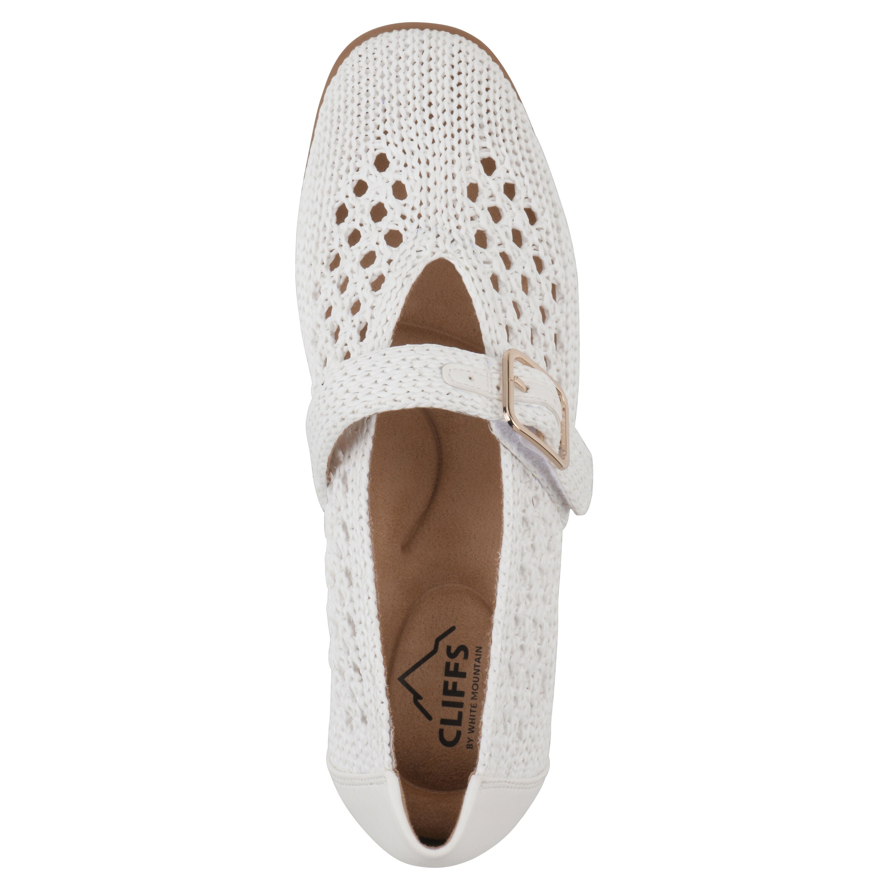 Cordette Mary Jane Flat, WHITE FABRIC, alternate image number 4
