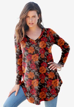 V Neck Thermal Swing Tunic