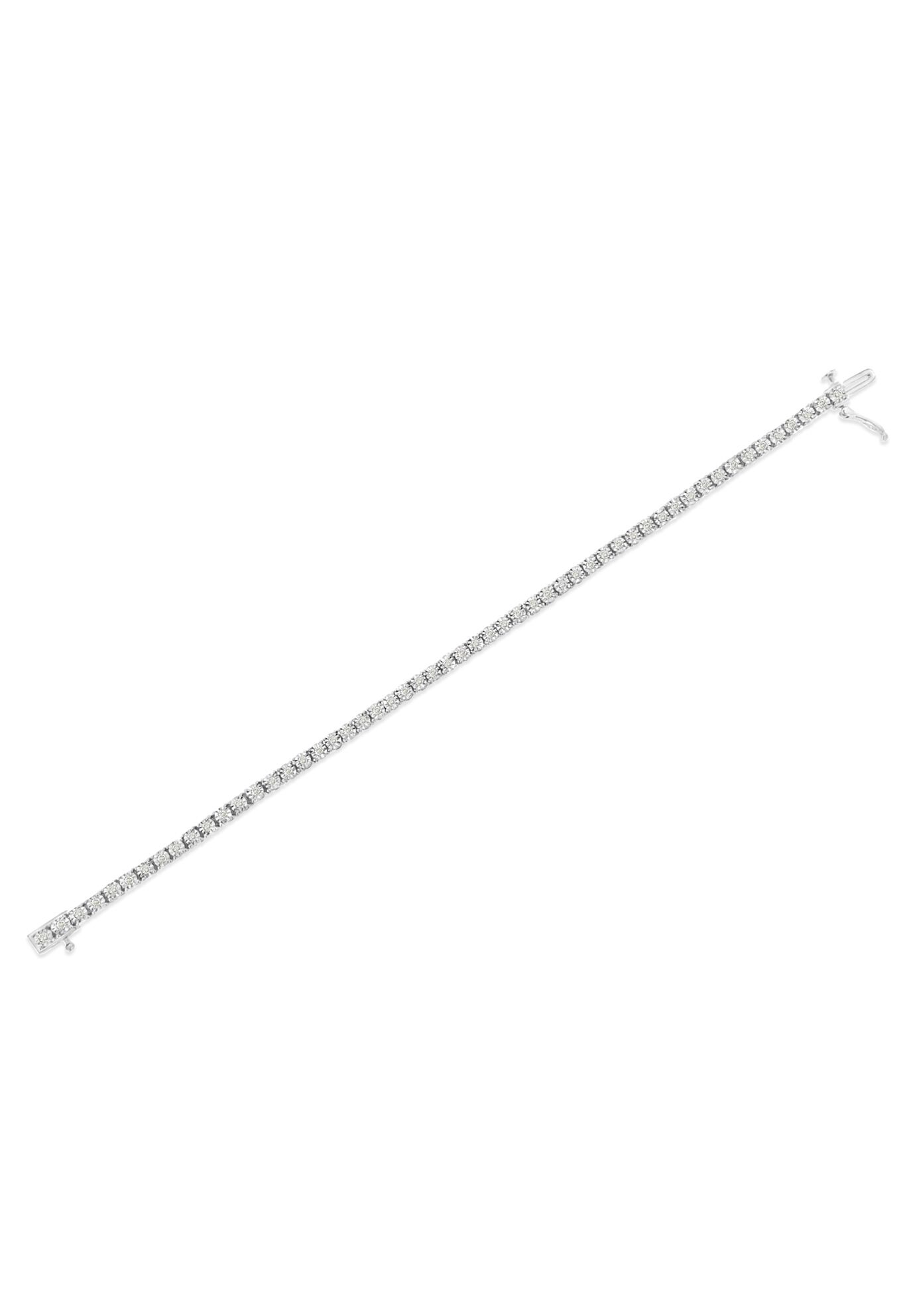 Silver 1.0 Cttw Miracle-Set Diamond Tennis Bracelet - 9 inches Inches, , alternate image number 3