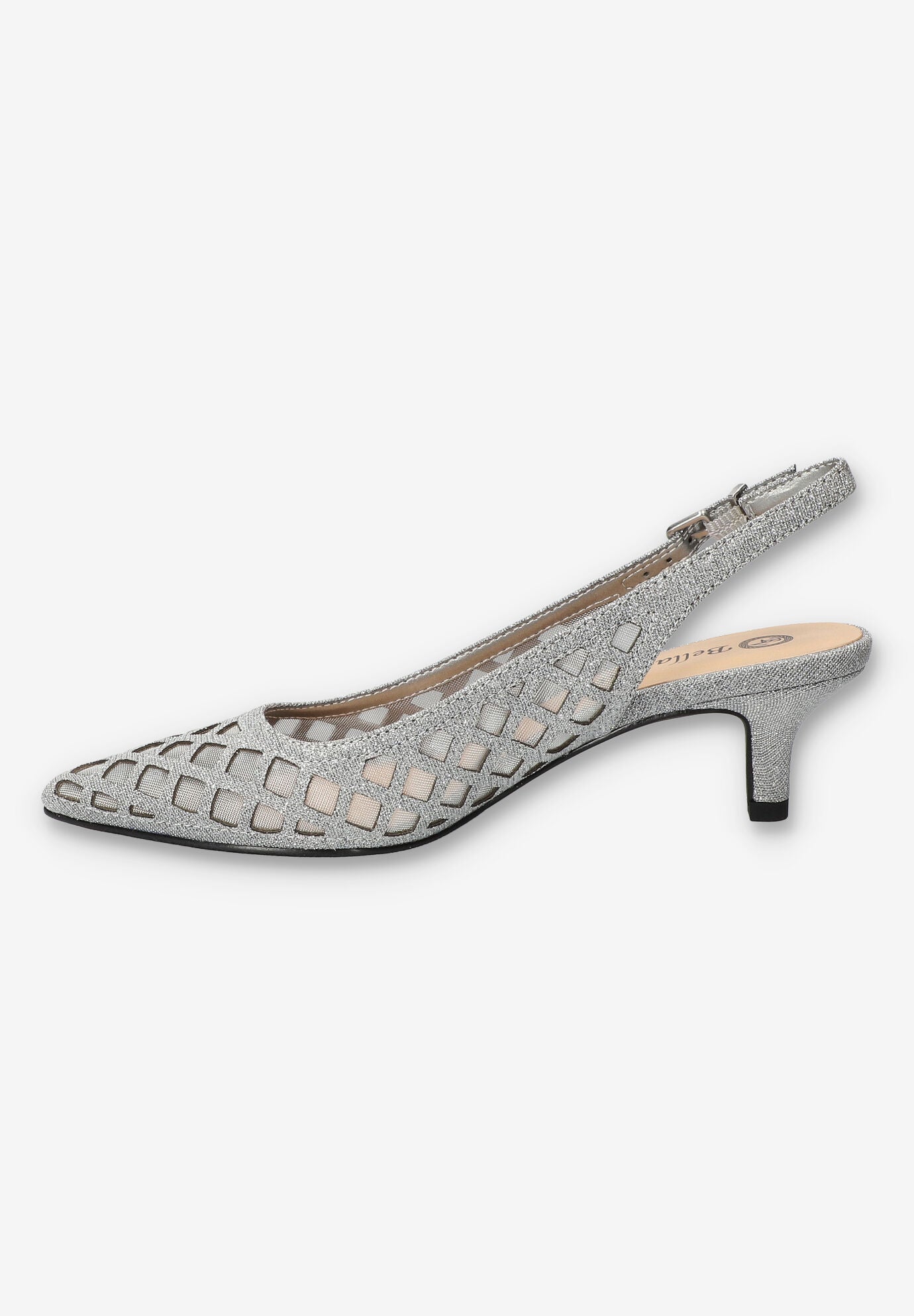 Noel Slingback Pump, SILVER GLITTER, alternate image number 4