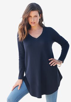 V Neck Thermal Swing Tunic